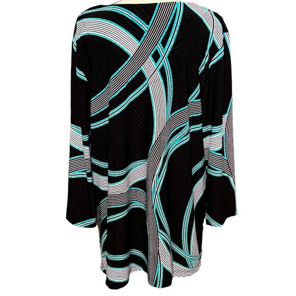 JM Collection Green & Navy Tunic Size 2X - Picture 3 of 5